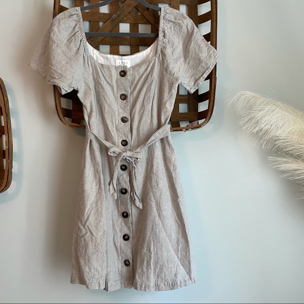 Lost + Wander Button Down Gray Dress